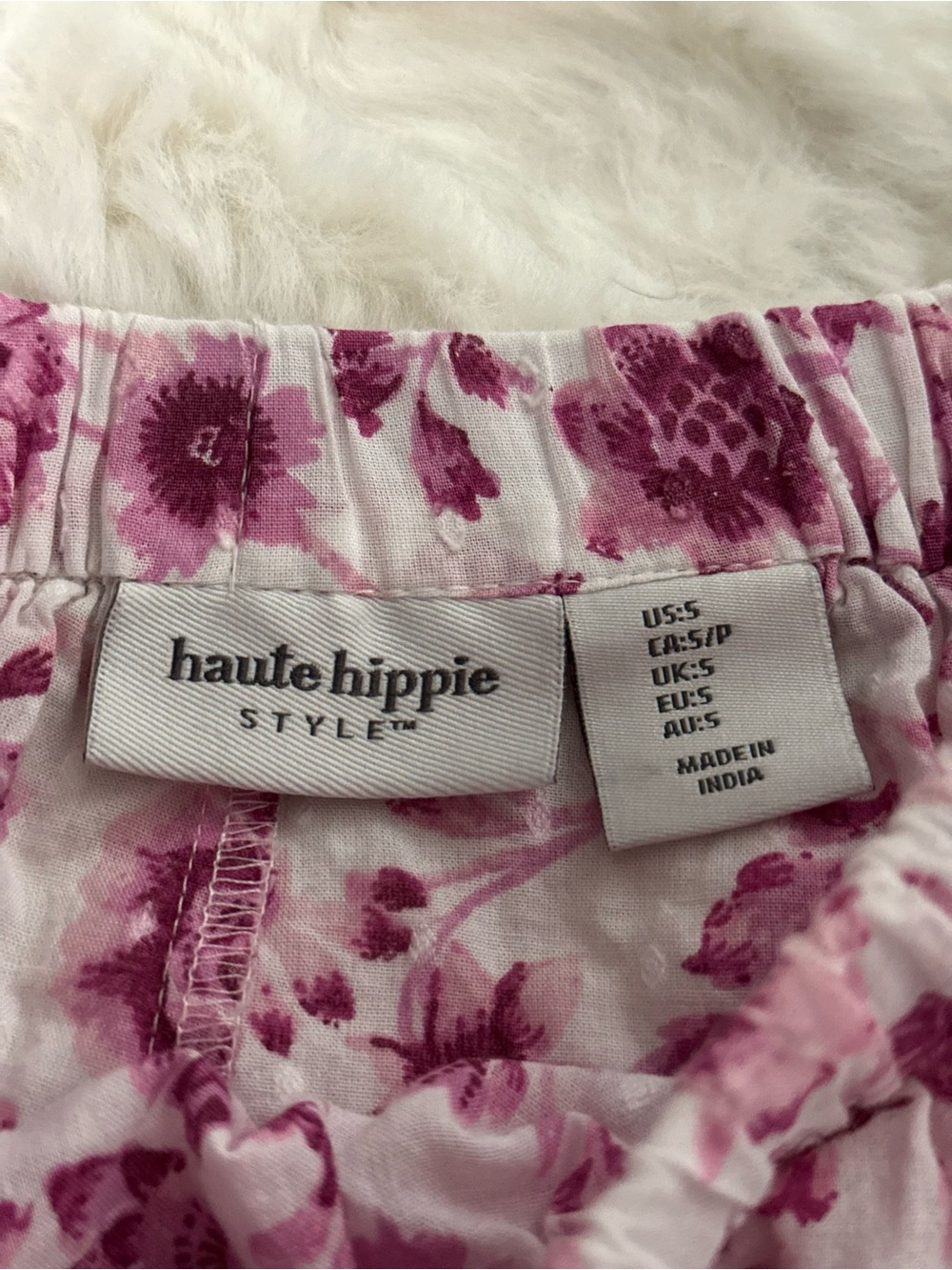 Haute Hippie Floral Pink Lounge Sleep PJ Shorts with Lace Detail Trim- Women’s - Picture 4 of 4
